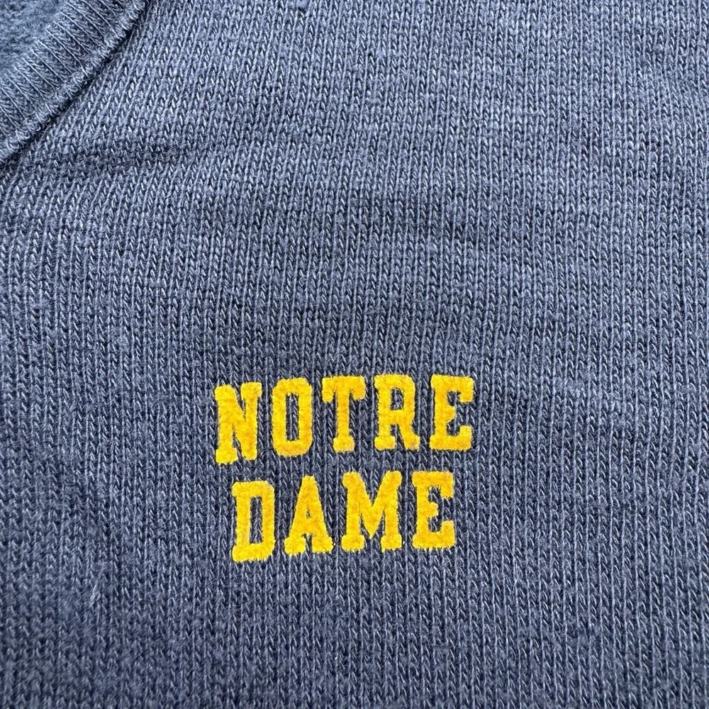 VTG '80s Champion Blue Notre Dame FMen's V Neck Sweater Sz‎ M USA Preppy Ivy